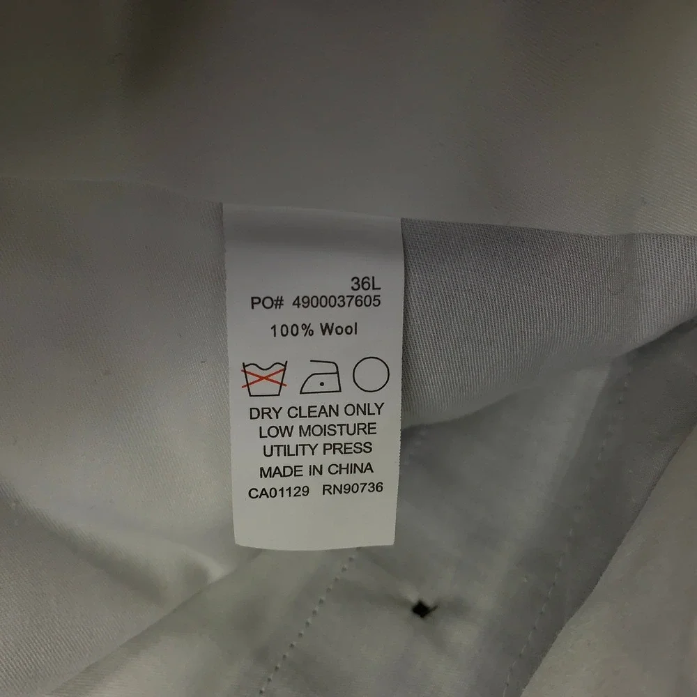 Ralph Ralph Lauren 2 Piece Suit 42L Grey Pinstripe Wool Pleated Pants 34x30.5